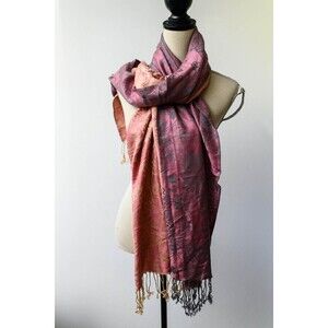 Pink Floral Pashmina 28" x 66" Scarf Wrap Shawl